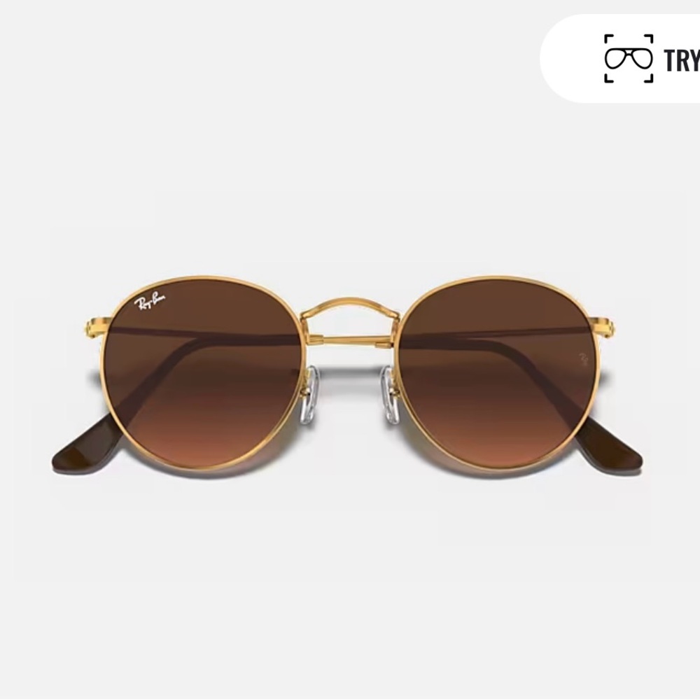 Ray-Ban ROUND METAL brown Authentic